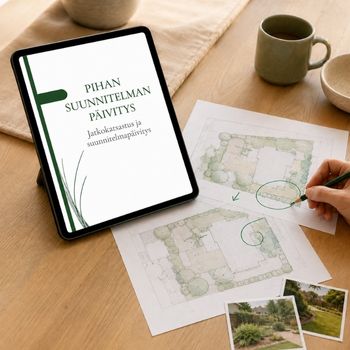 Pihan suunnitelman päivitys – pihasuunnitelma, uudet pihakuvat ja suunnitelmaan tehtävät muutokset